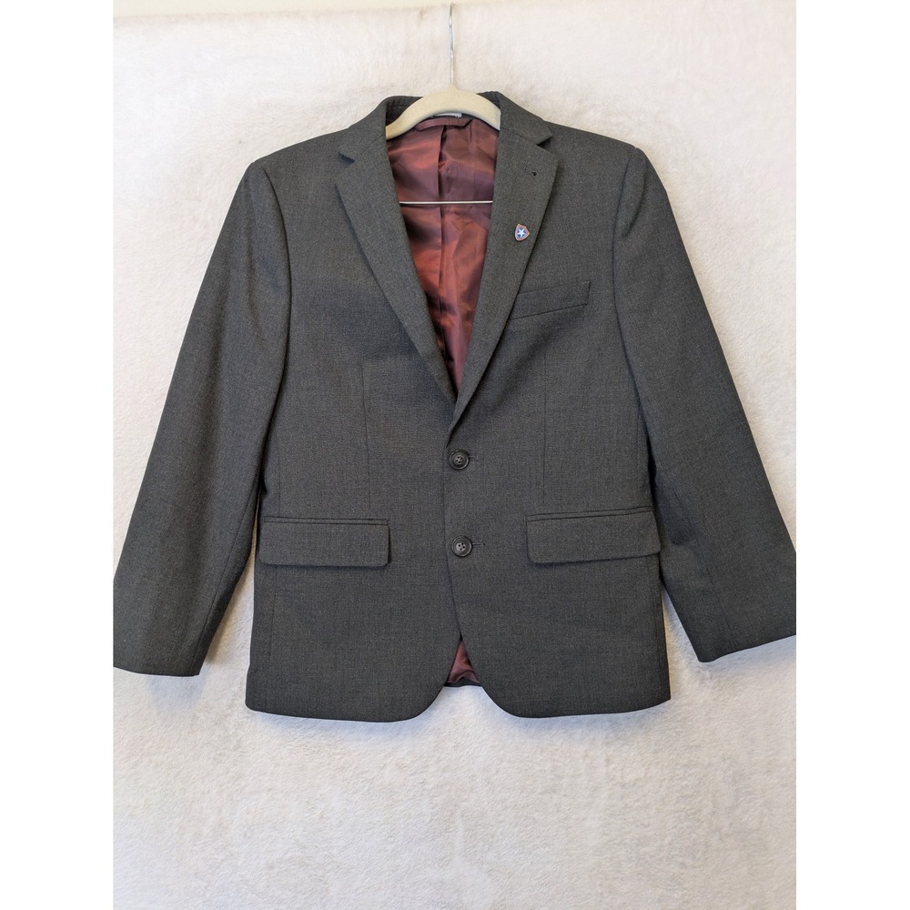 Joseph Abboud Suit Jacket Boy's 12‎ Gray Two Button Star Lapel Pin Blazer